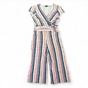 BeBop Pink and Blue Striped Linen Two Piece Set